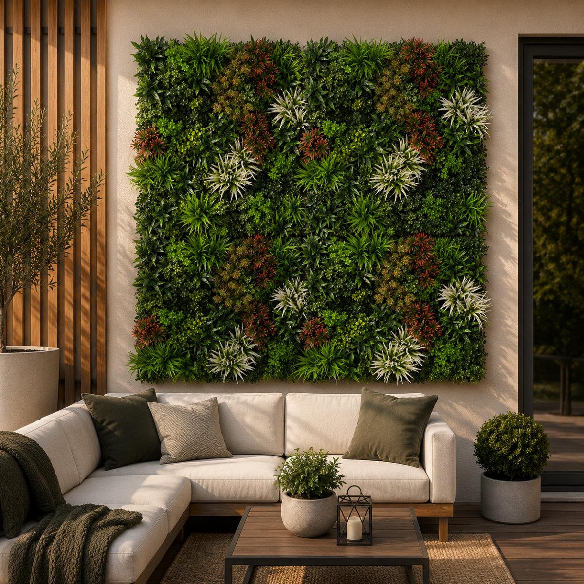 Luxury Artificial Plants Green Living Wall Panel Ember 1m x 1m