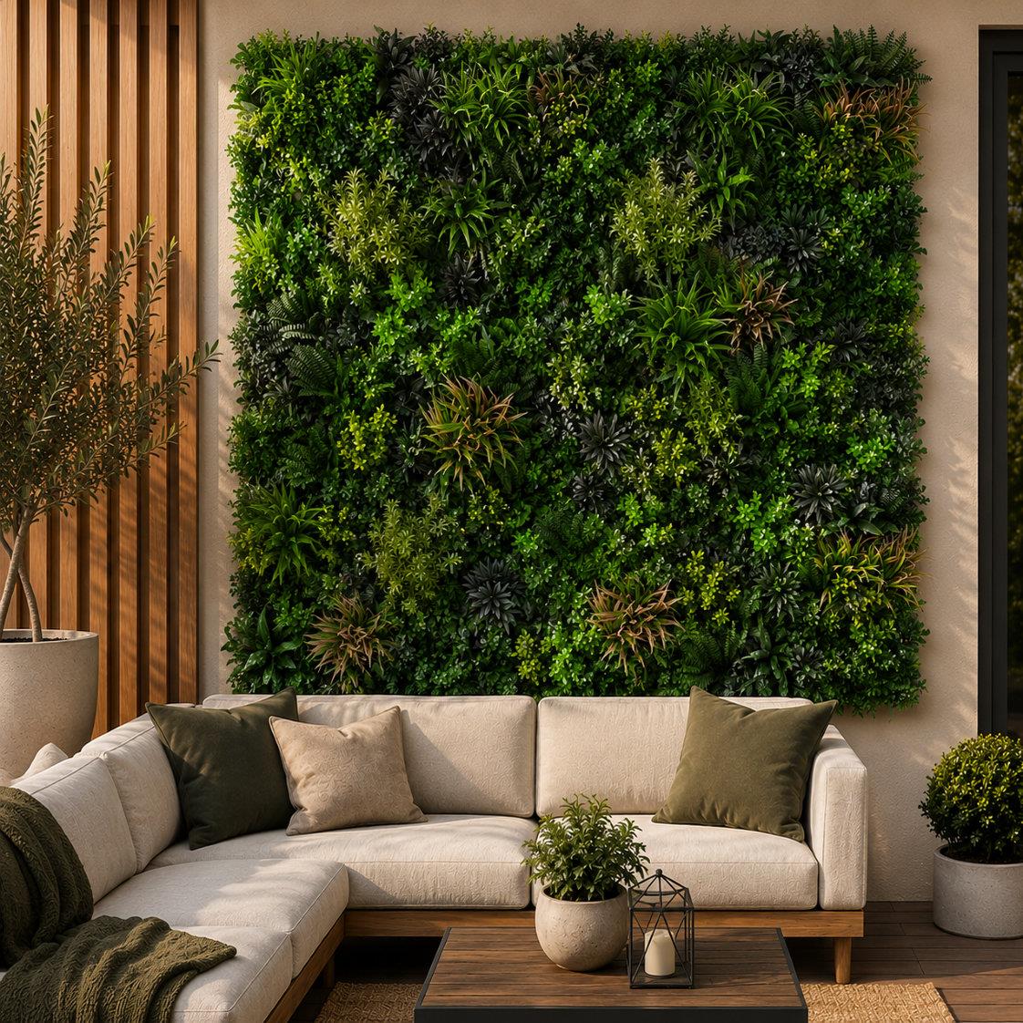 Luxury Artificial Plants Green Living Wall Panel Paradise 1m x 1m