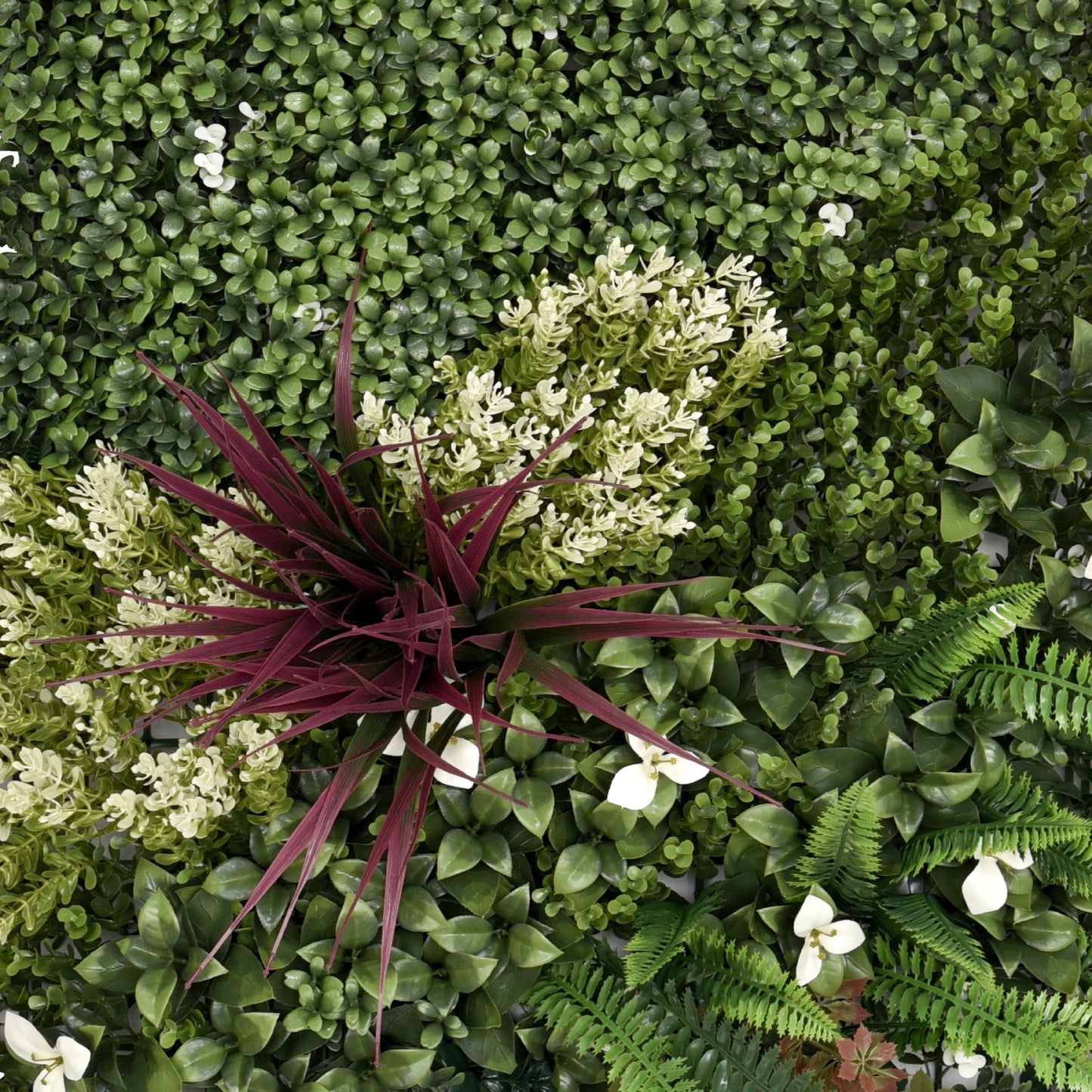 Premium Artificial Green Wall Panel 1m x 50cm - White Blossom