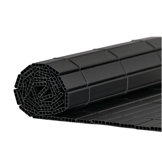 Artificial Bamboo PVC Slat Screening Black 19mm Double Sided 4m