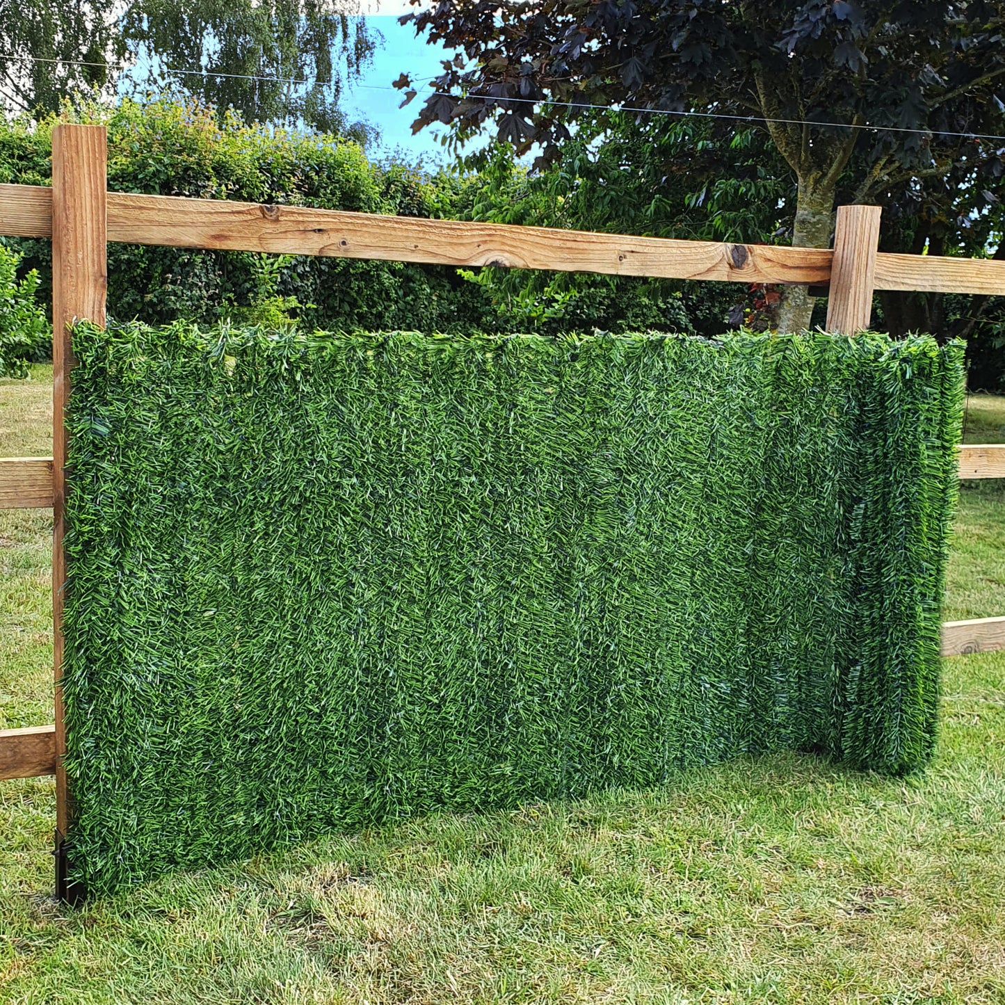Artificial Conifer Hedge Privacy Screening - 3m Long