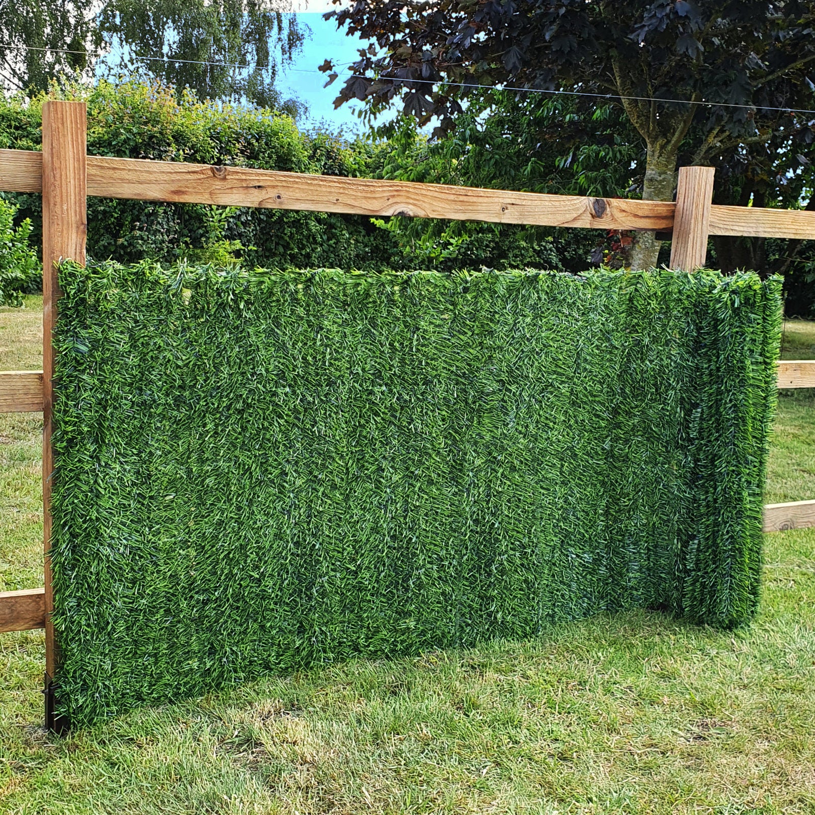 Artificial Conifer Hedge Privacy Screening - 3m Long