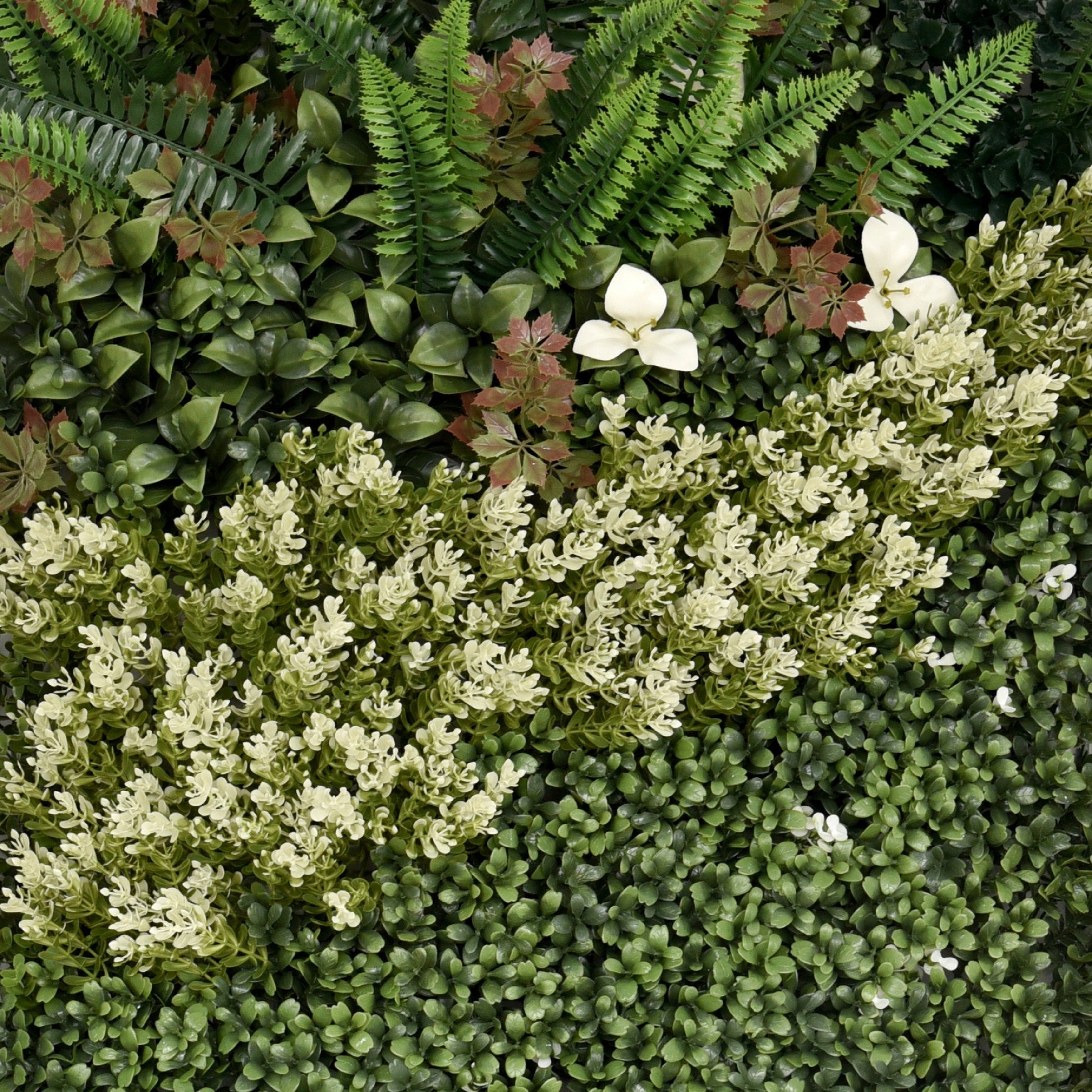 Premium Artificial Green Wall Panel 1m x 50cm - White Blossom