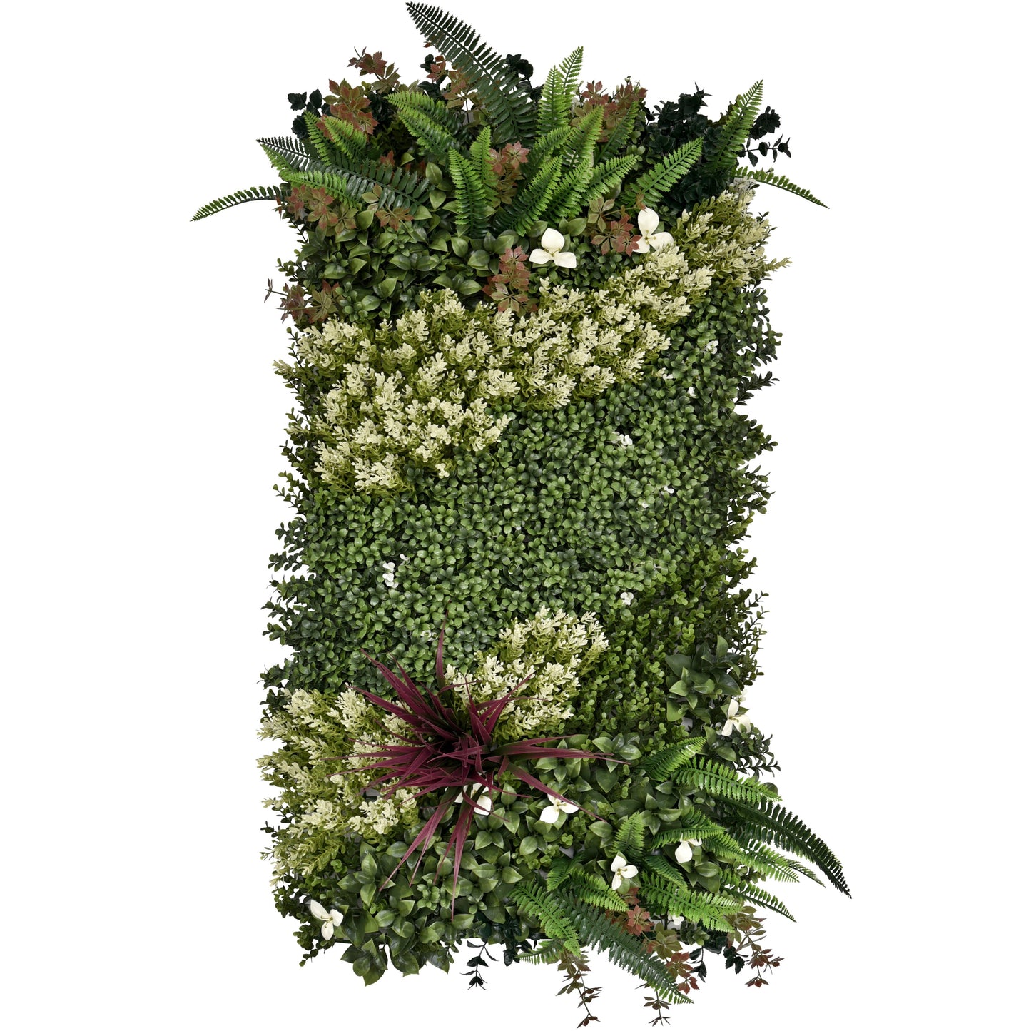Premium Artificial Green Wall Panel 1m x 50cm - White Blossom