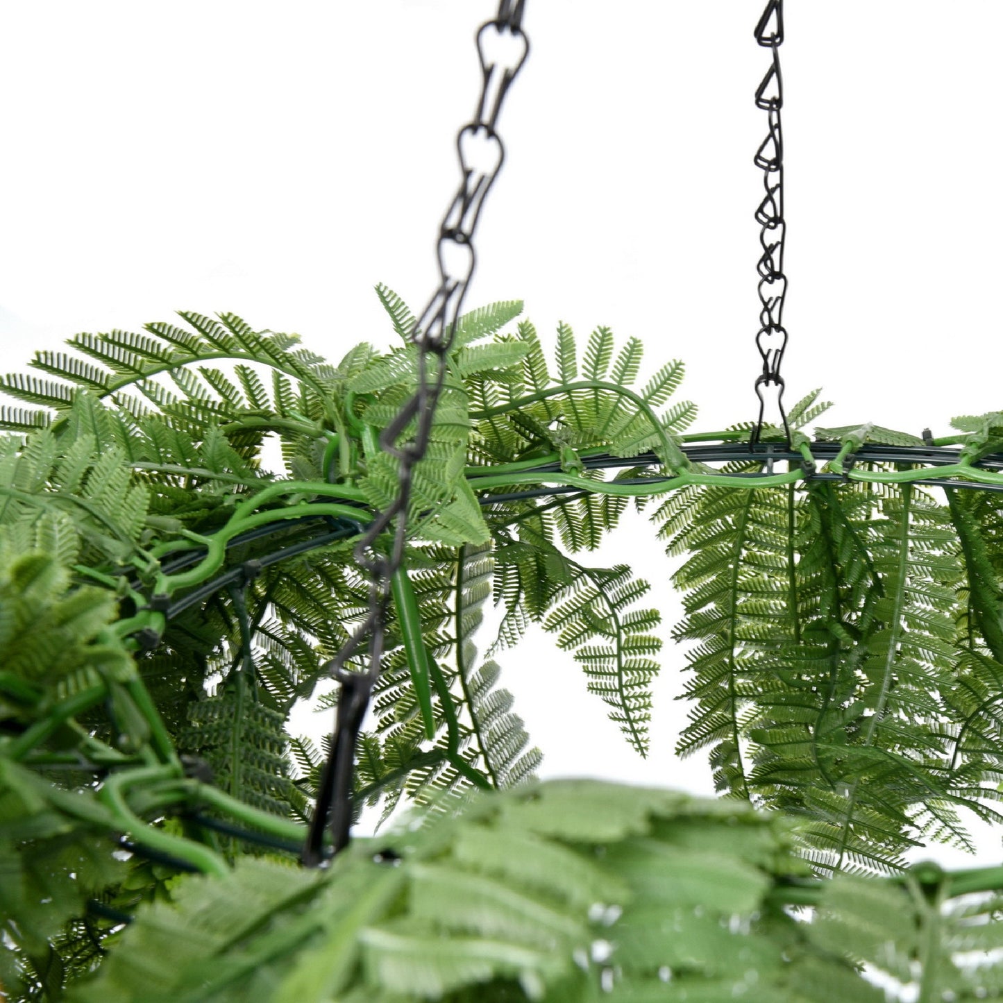 Hanging Hoop with Artificial Woodland Trailing Ferns 60cm Diameter