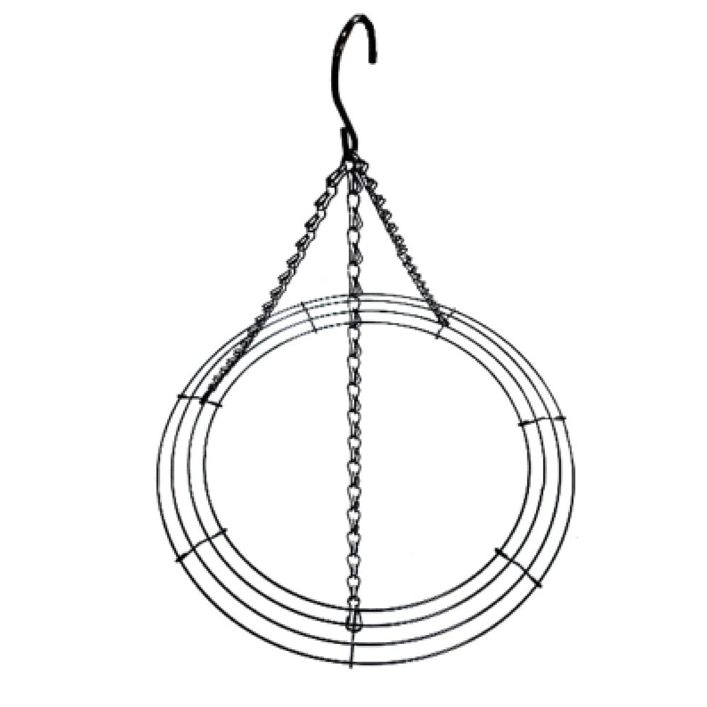 Hanging Hoop with Artificial Woodland Trailing Ferns 60cm Diameter