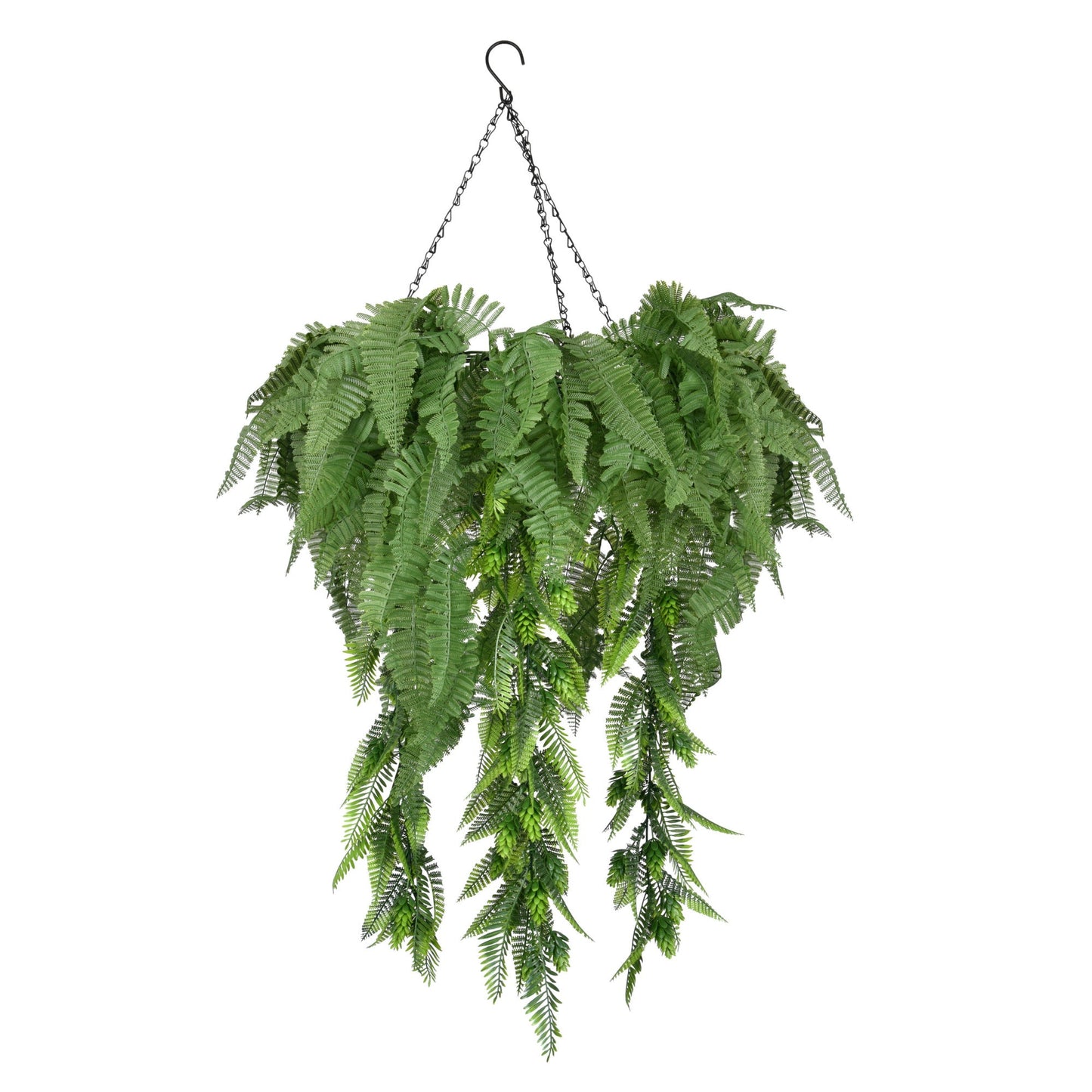 Hanging Hoop with Artificial Woodland Trailing Ferns 60cm Diameter