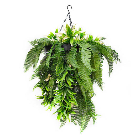 Hanging Hoop with Artificial Rainforest Trailing Plants 50cm Diameter