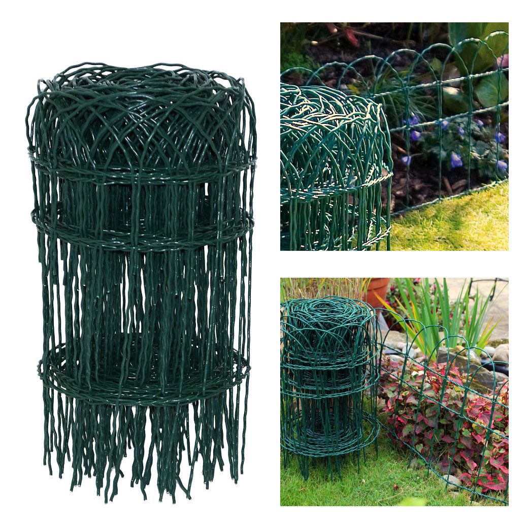 Garden Border Fence Green PVC Coated