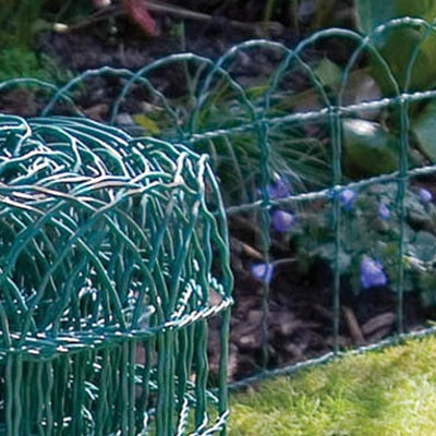 Garden Border Fence Green PVC Coated
