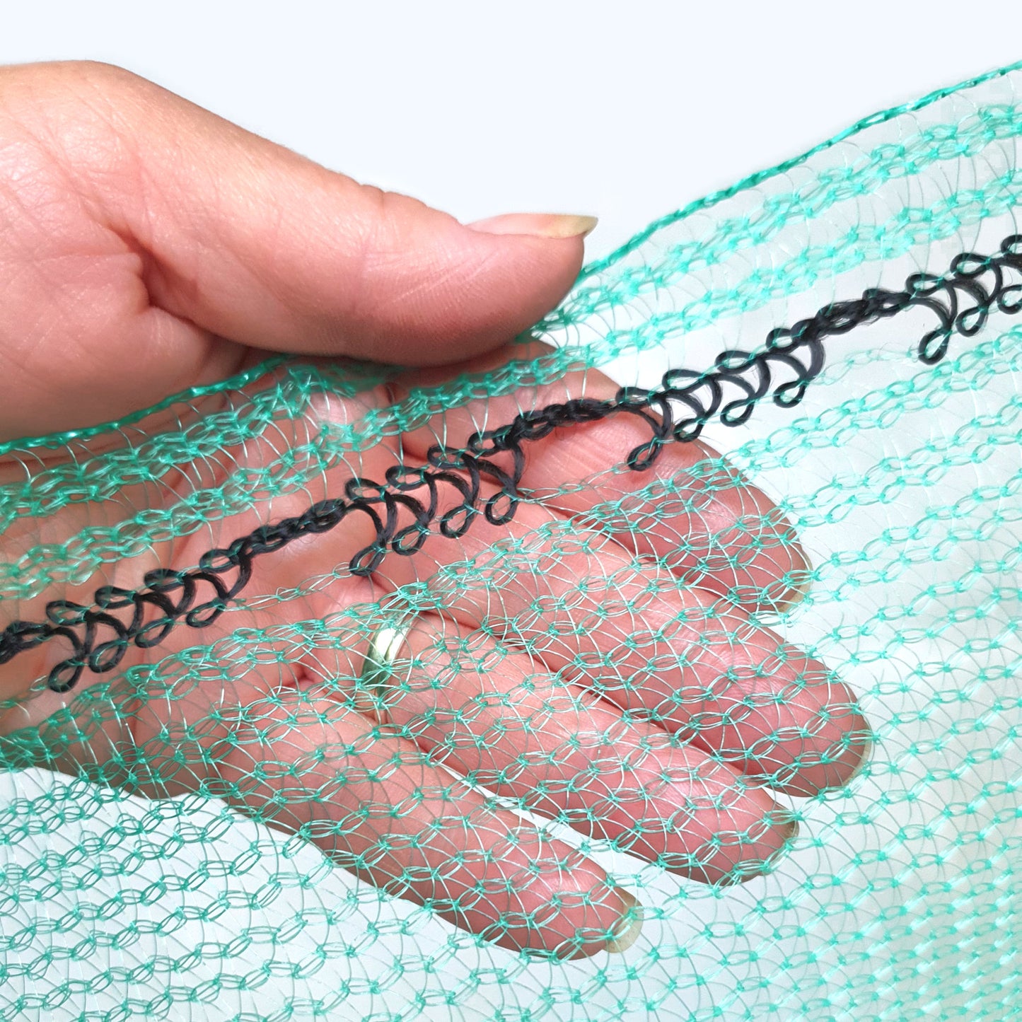 35% Green Scaffold Debris Netting - 50m Roll x 1m, 2m or 3m