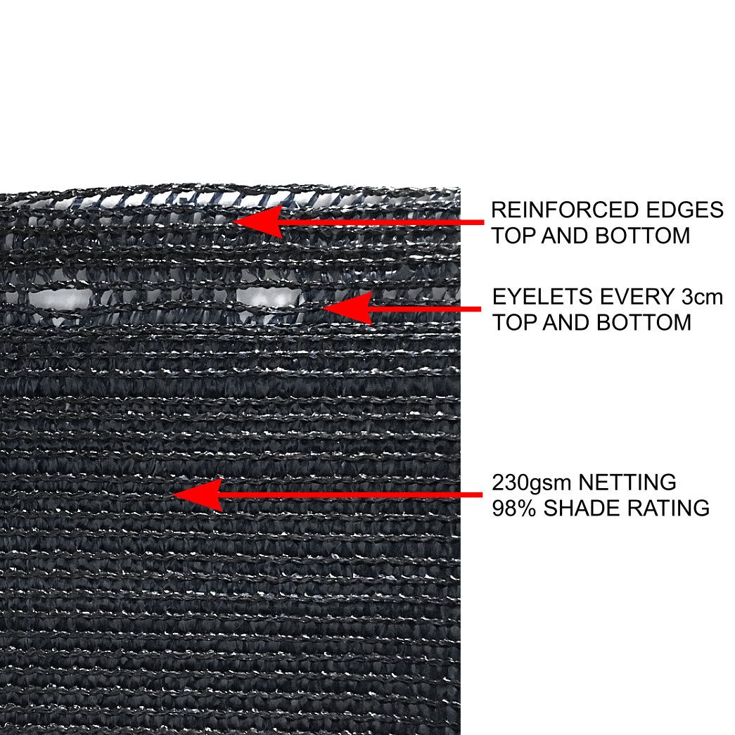 98% Grey Shade Netting for Privacy - 1m