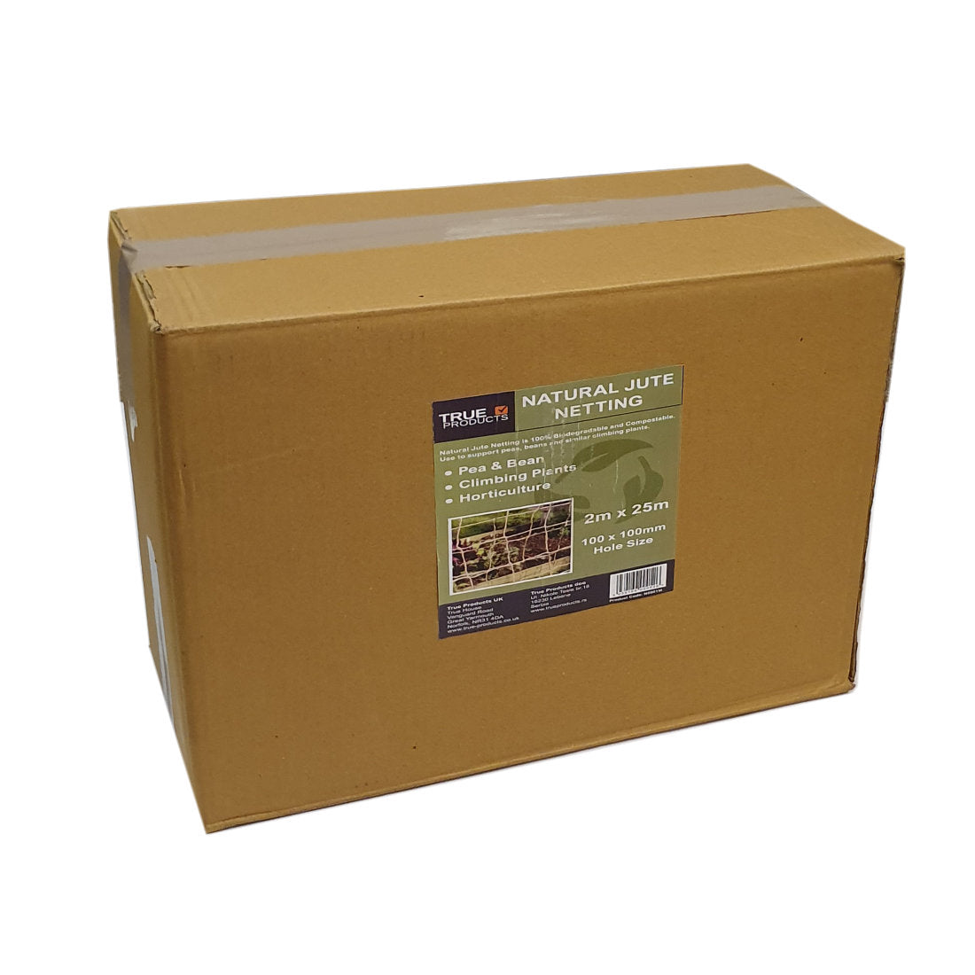 Biodegradable Natural Jute Pea and Bean Netting - 2m x 25m - 100mm hole
