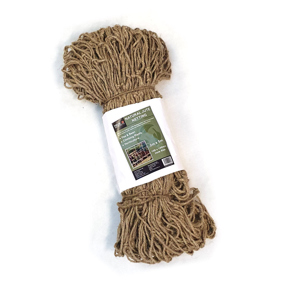 Biodegradable Natural Jute Pea and Bean Netting - 2m x 5m - 100mm hole
