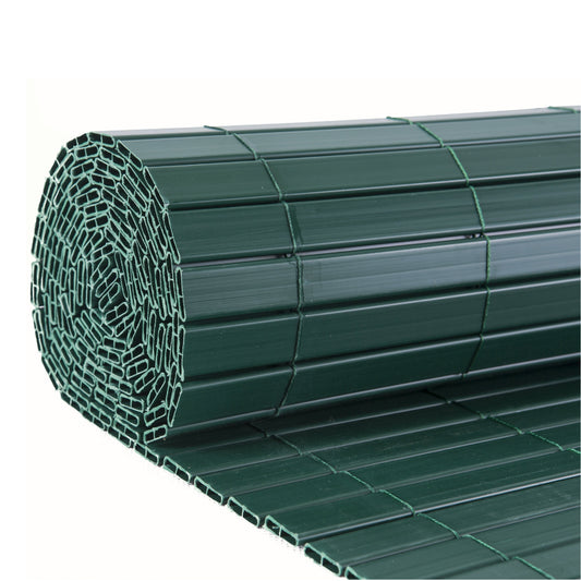 Artificial Bamboo PVC Slat Screening Green Double Sided 4m Long
