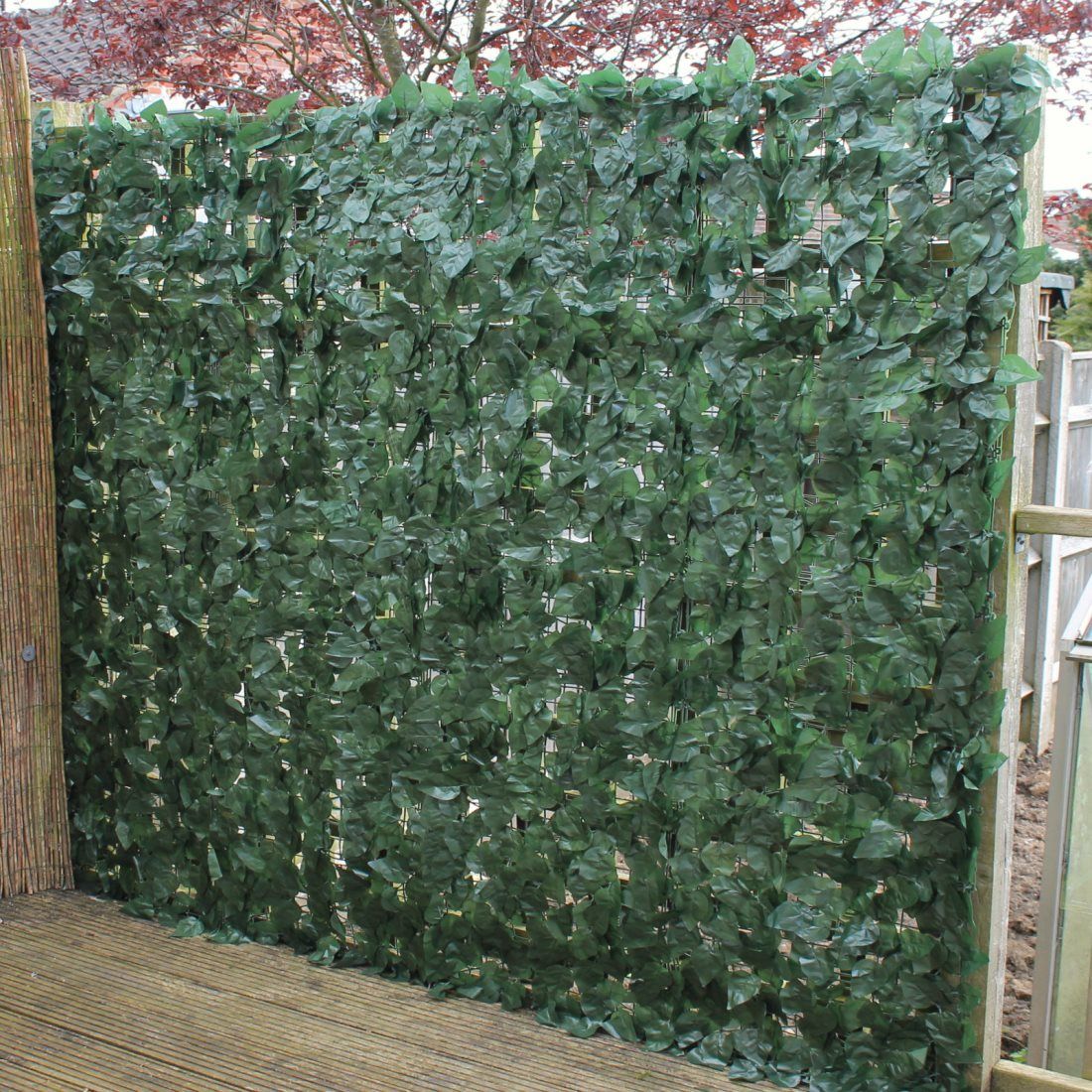 Artificial Ivy Leaf Hedge Garden Privacy Screening - 3m Long 