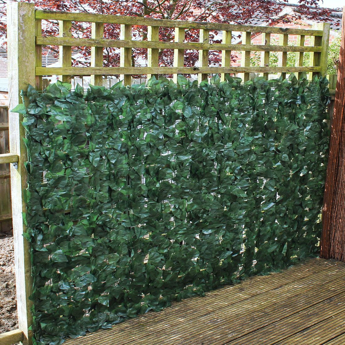 Artificial Ivy Leaf Hedge Garden Privacy Screening - 3m Long 