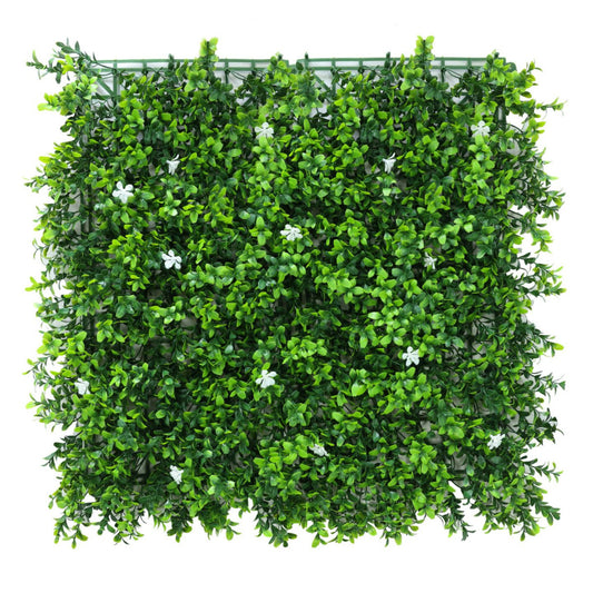 Artificial 'White Flower' Living Wall Hedge Panel 50 x 50cm