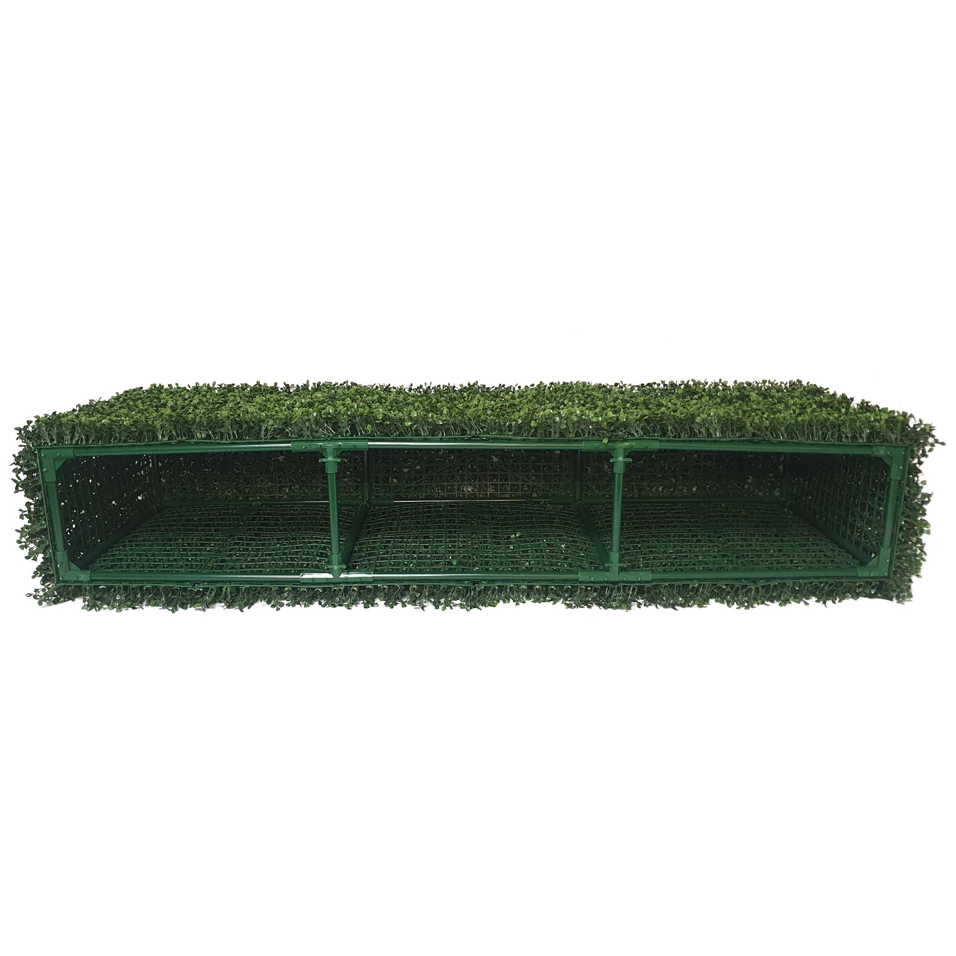 Premium Freestanding Artificial Boxwood & White Flower Hedge - 56cm x 158cm