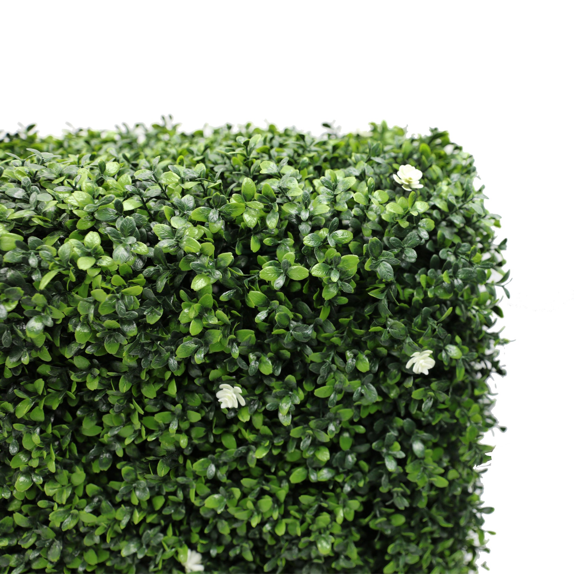 Premium Freestanding Artificial Boxwood & White Flower Hedge - 56cm x 158cm
